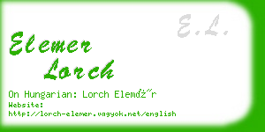 elemer lorch business card